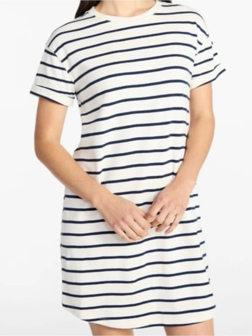Time and Tru Women's Cotton T-Shirt Dress with Short Sleeves, Large - Picture 2 of 6